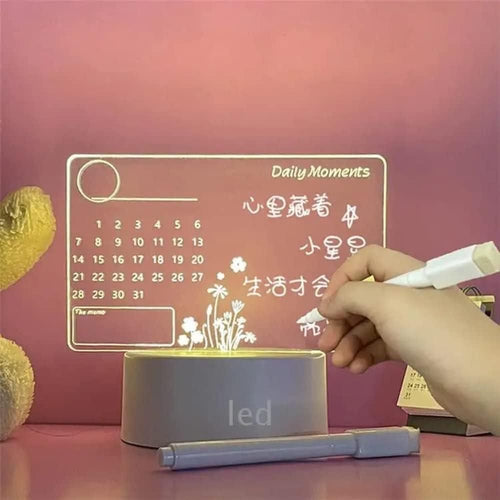 3D Acrylic LED Writing Board with Pen